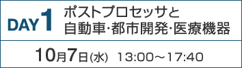 DAY1：ポストプロセッサと自動車・都市開発・医療機器